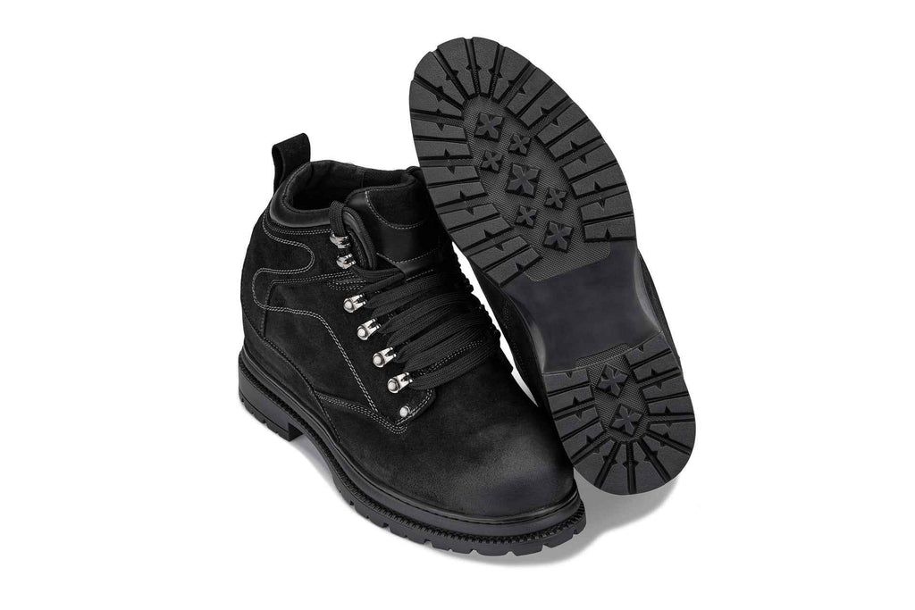 CALDEN 5.2" Taller Black Nubuck Height-Increasing Boots K881802