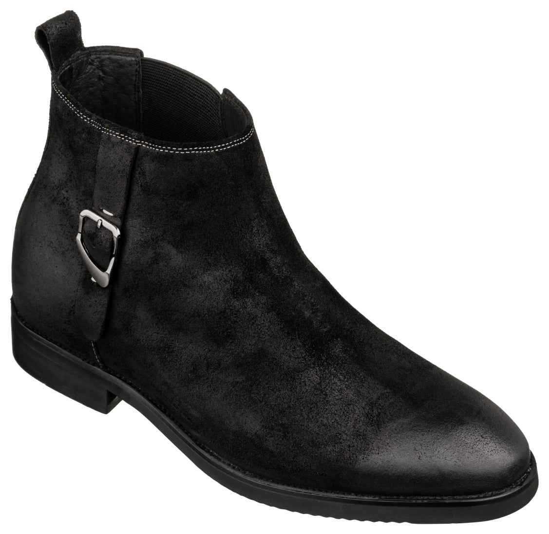 TOTO - K92081 - 3 Inches Taller (Nubuck Black) - Chelsea Ankle Boots