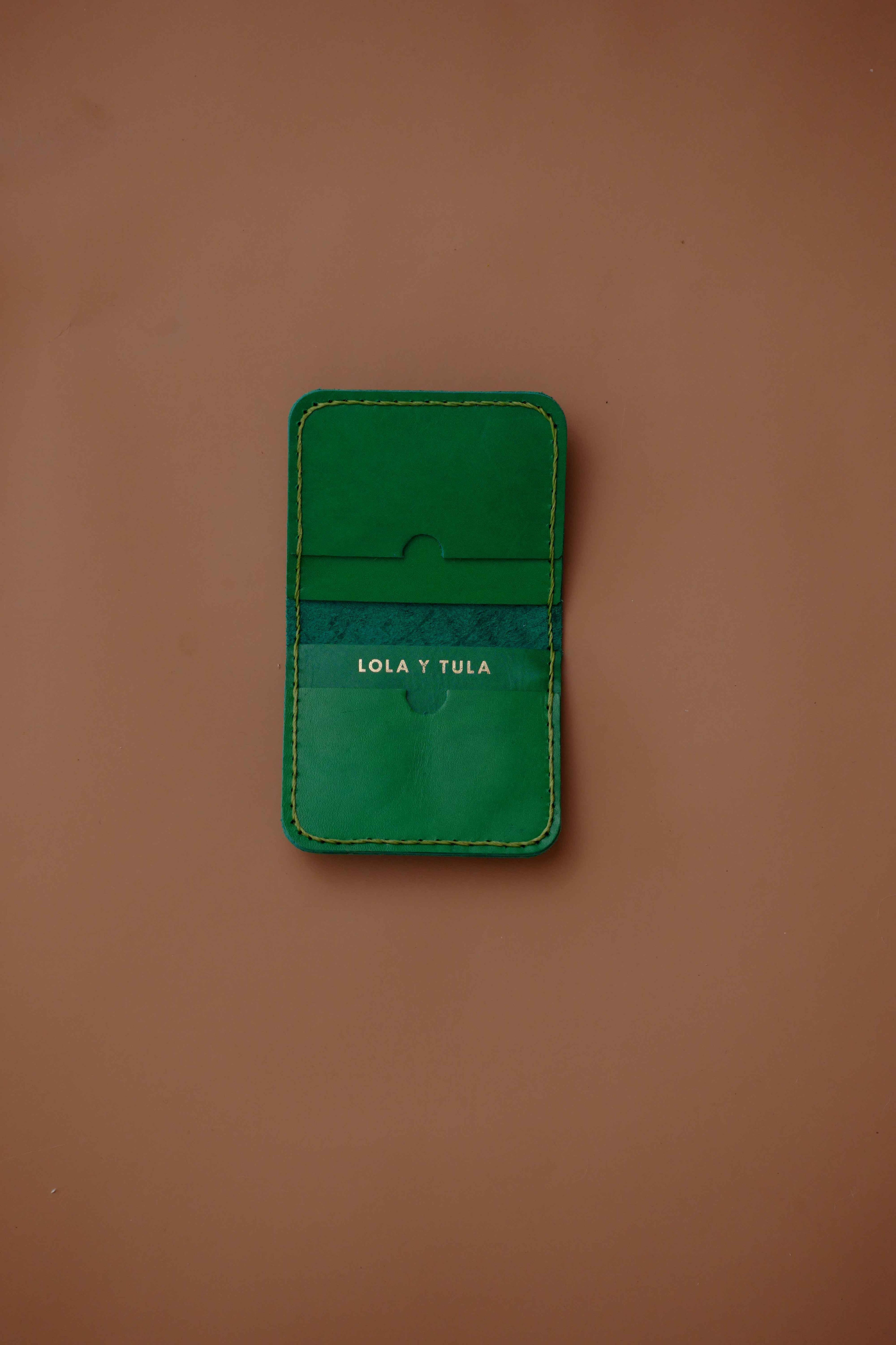 Leather Cardholder Wallet Emerald