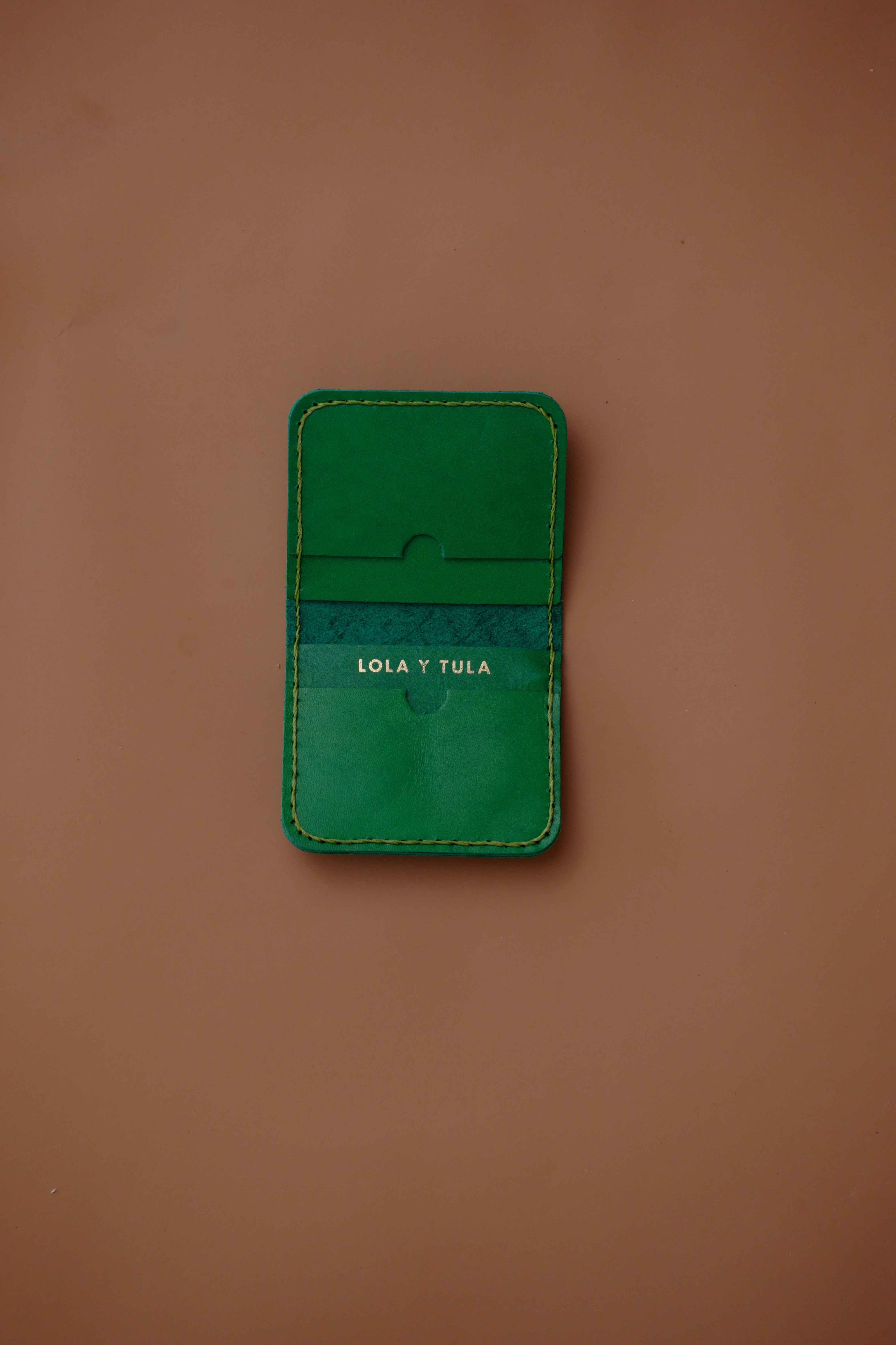 Leather Cardholder Wallet Emerald
