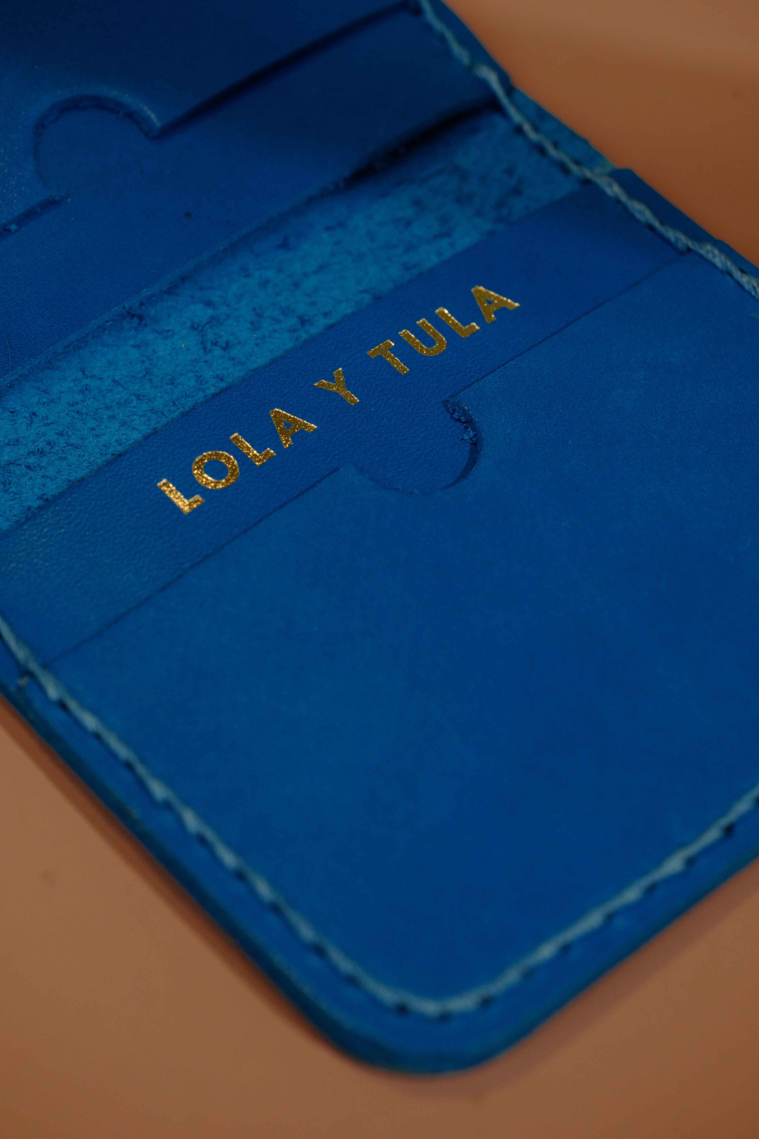 Leather cardholder Wallet Pacific Blue