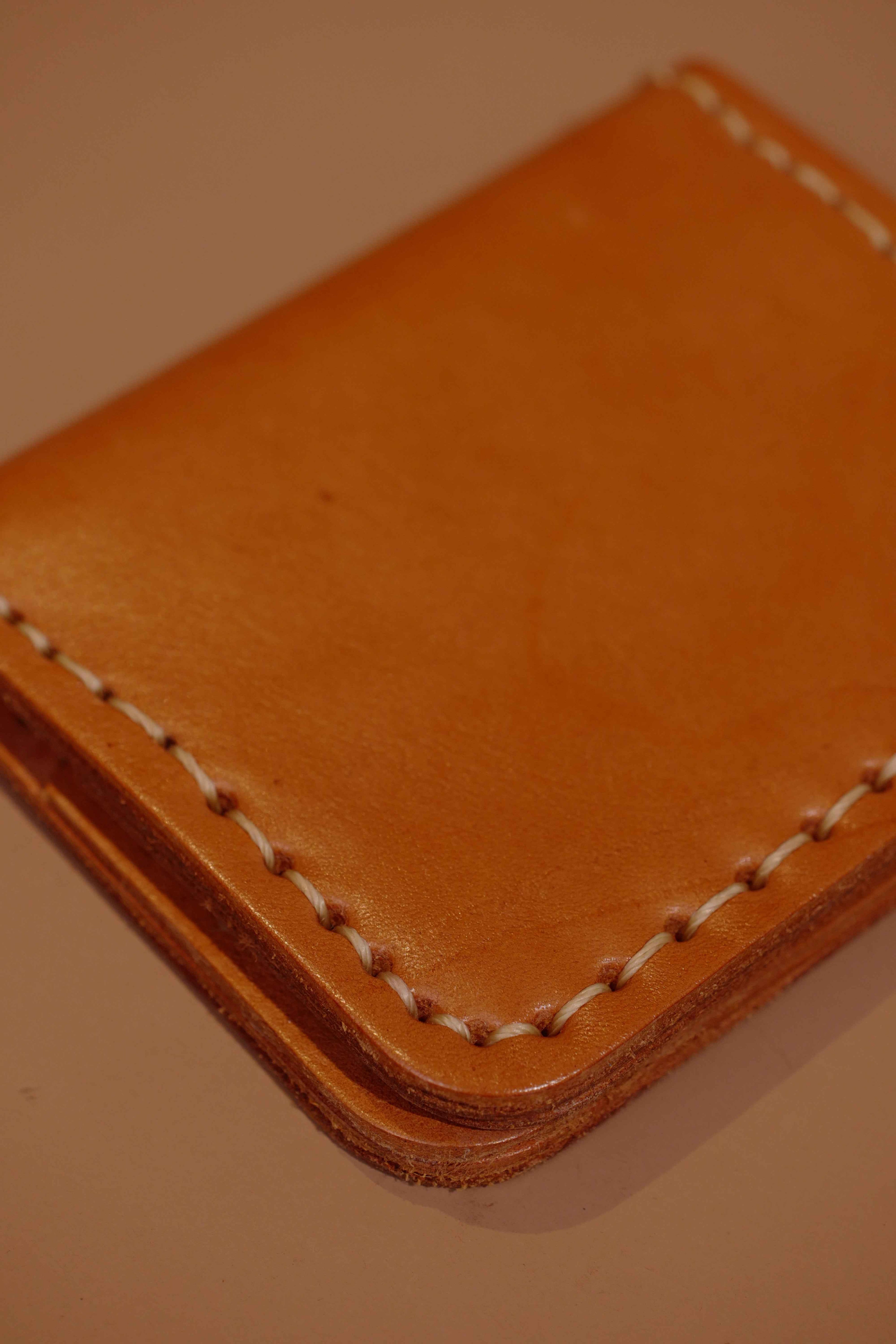 Leather Cardholder Wallet Camel