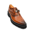 Men's Brogue Detail Leather Loafers Brown