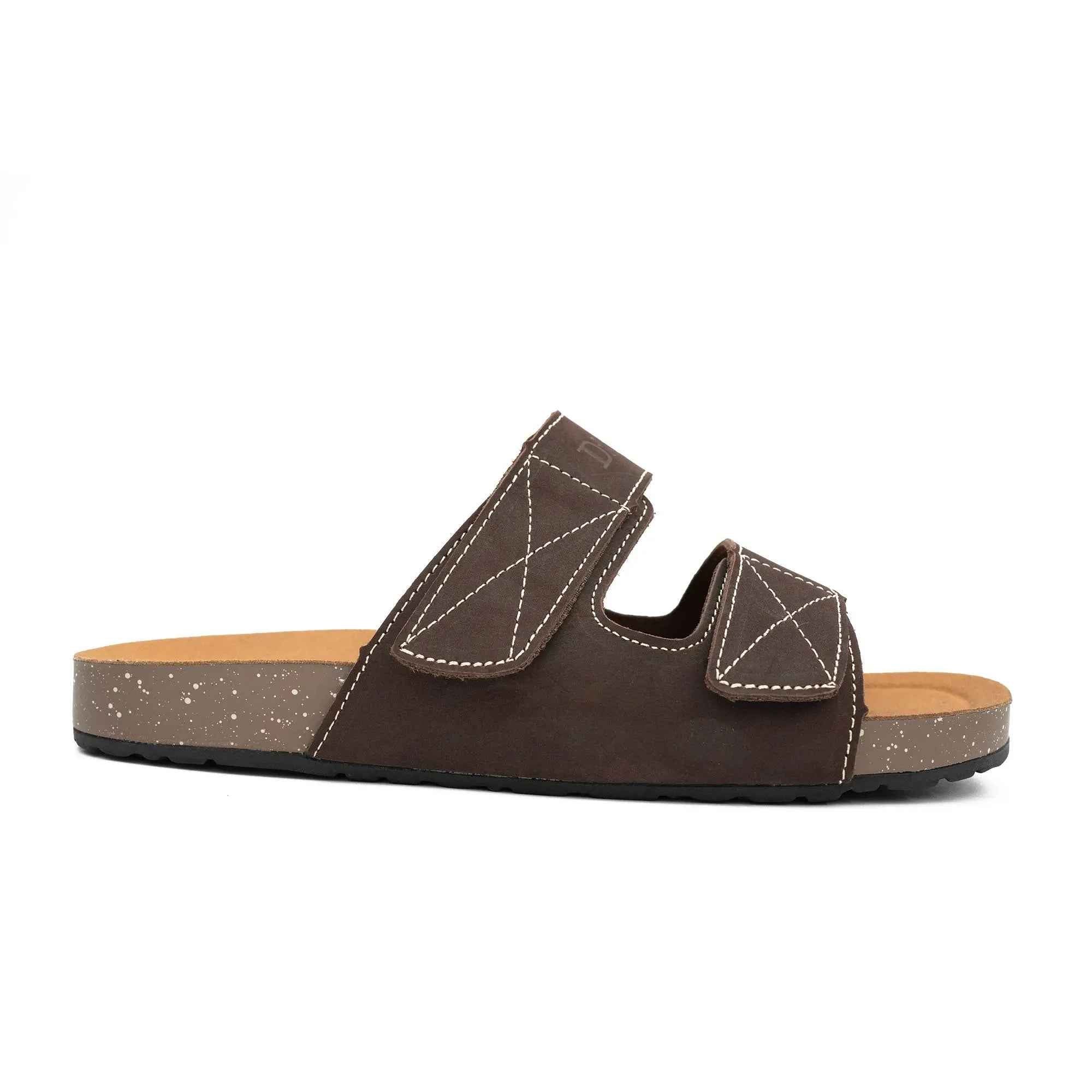 Men's Brown Adjustable Slide Sandals