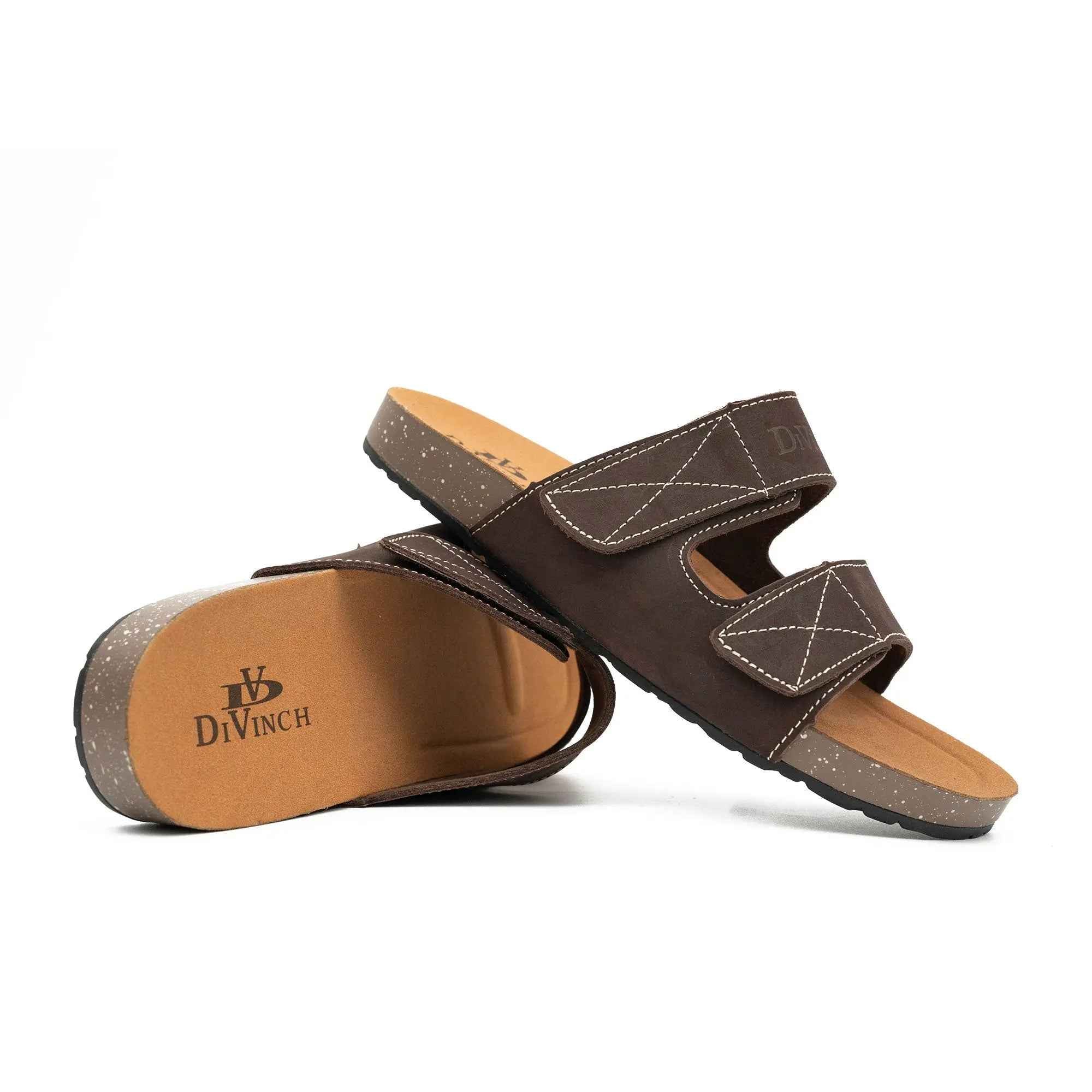 Men's Brown Adjustable Slide Sandals