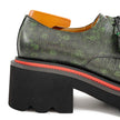 Men's Leather Derby Shoes with Snake-Print Platform