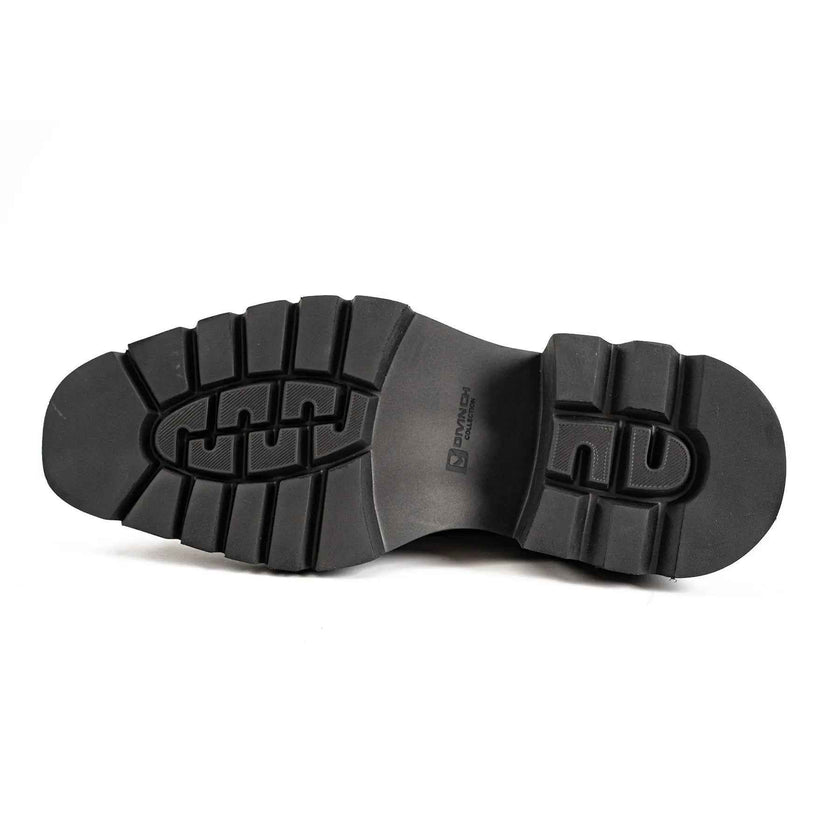 Men's Leather Derby Shoes with Snake-Print Platform