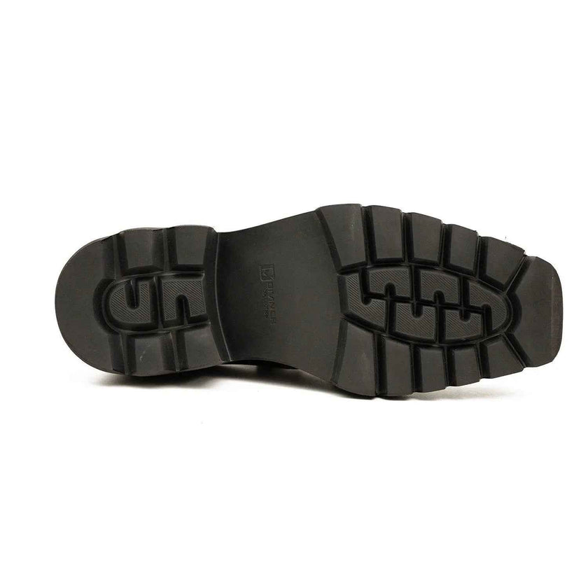 Men's Patent Leather Wine Red Derby Shoes with Chunky Sole