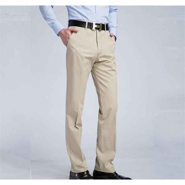 Men's Beige Slim Fit Dress Pants - Multiple Sizes
