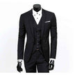 Men's Black One Button Slim Fit Suit - Three Piece