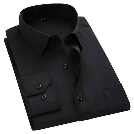 Men's Black Striped Dress Shirt