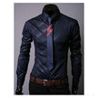 Men's Black Striped Slim Fit Dress Shirt