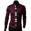 Men's Burgundy Slim Fit Dress Shirt