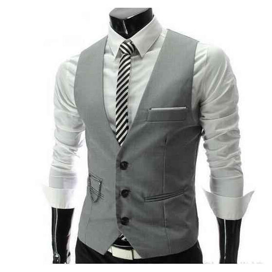 Men's Gray Slim Fit Vest