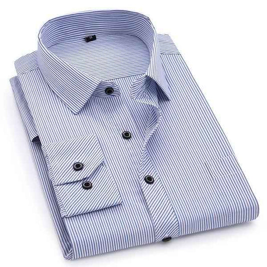 Men's Light Blue Striped Dress Shirt