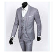 Men's Silver One Button Slim Fit Suit - Three Piece