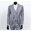 Men's Silver One Button Slim Fit Suit - Three Piece