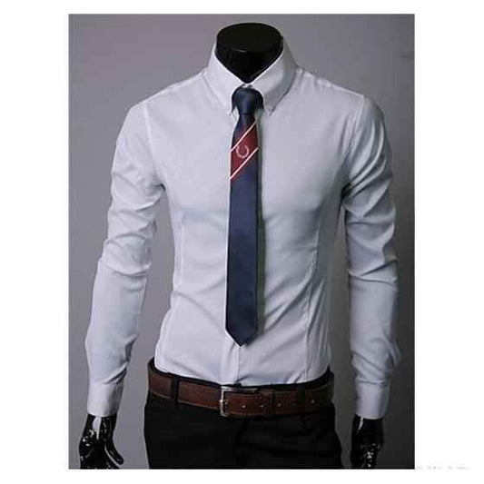 Men's White Slim Fit Dress Shirt
