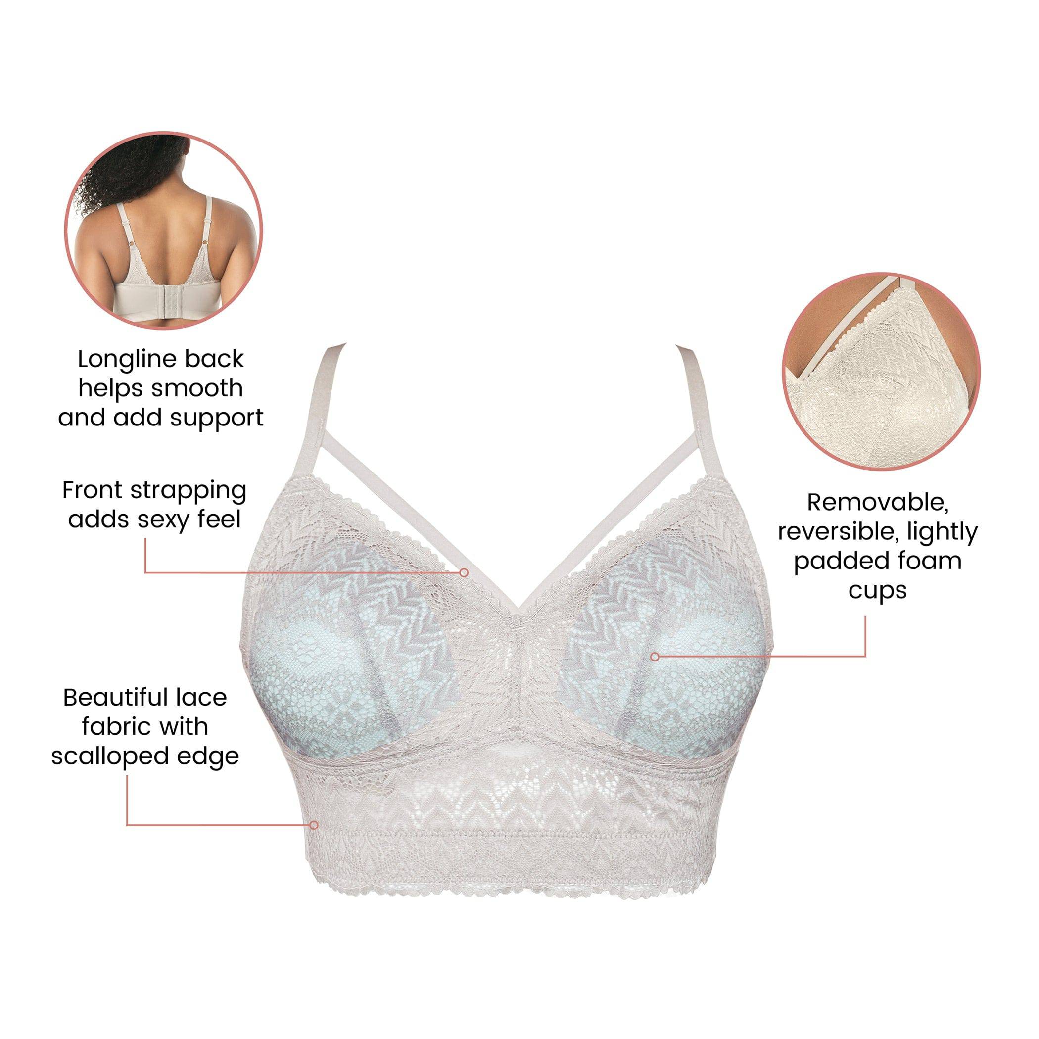 Mia Wire-Free Full Bust Lace Bralette - Sandstone