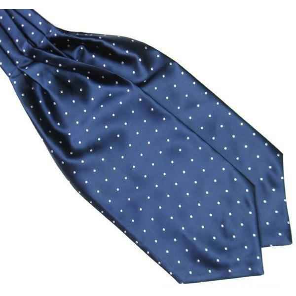 Navy Blue Polka Dot Ascot/Cravat Tie
