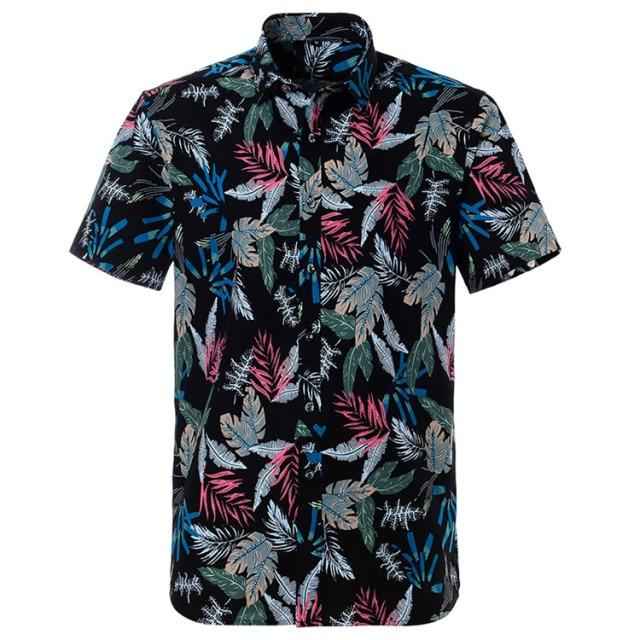 Neon Palm Hawaiian Cotton Short Sleeve Shirt