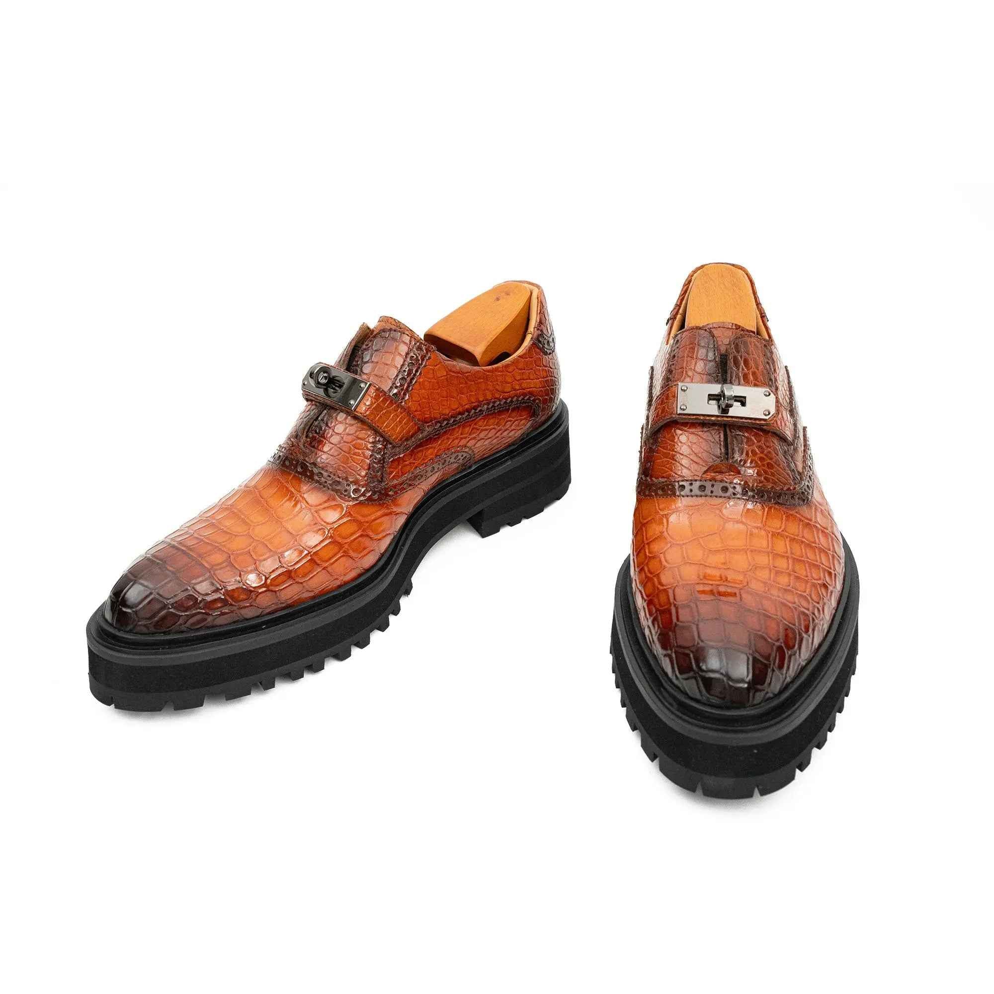 Nile Crocodile Leather Loafers Shoes