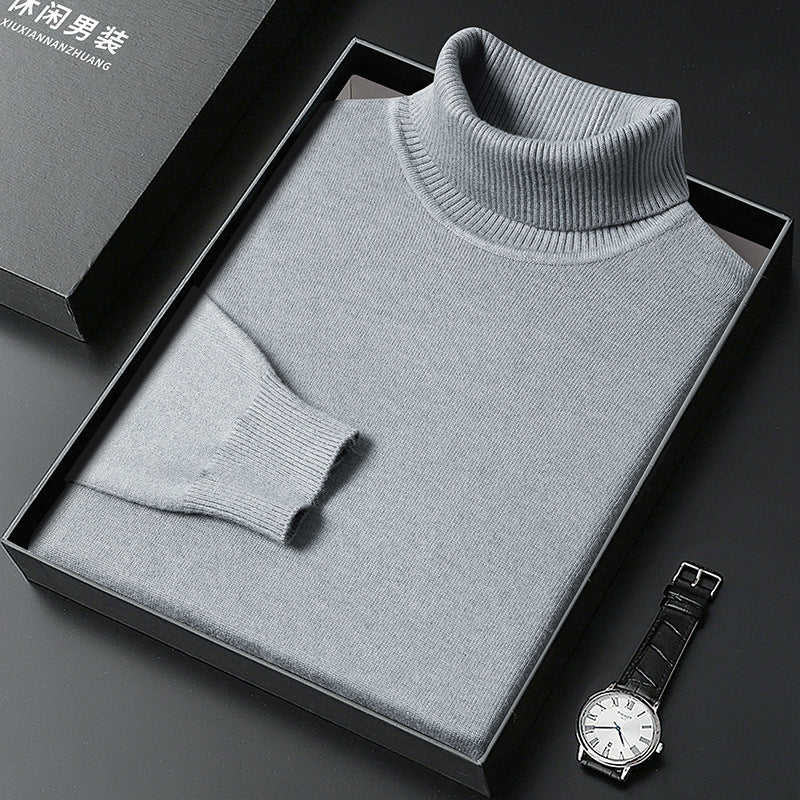 Men's Sweater Turtleneck Winter Solid Color Bottoming Sweater