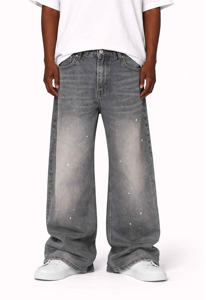 SLATE WIDEBOY SPLATTER DENIM