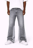 GREY SPLIT FLARE DENIM