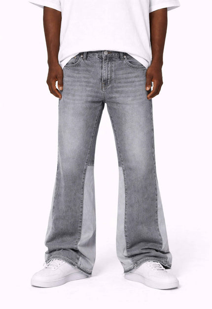 GREY SPLIT FLARE DENIM