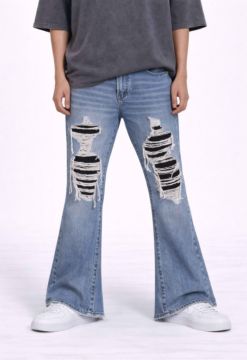 DESTROYED SPLIT DENIM