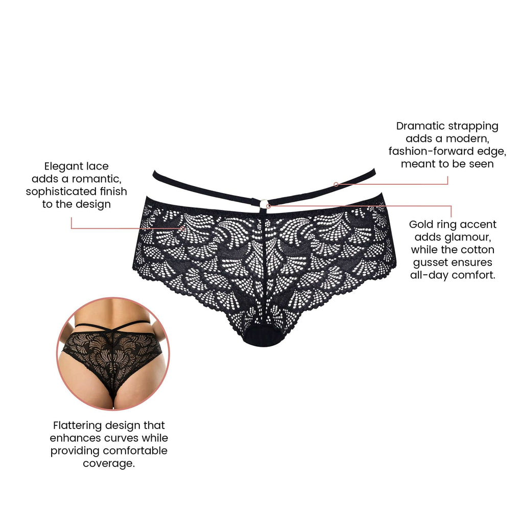 Olivia Cheeky Lace Hipster - Black