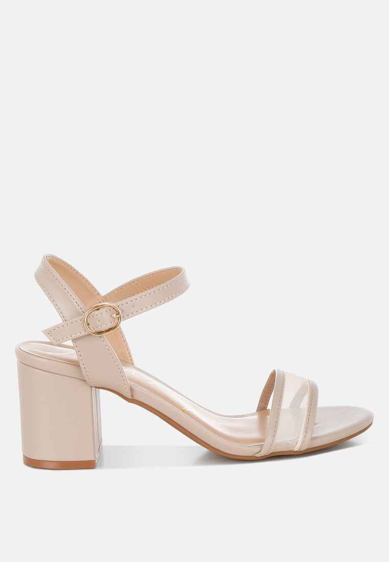 Orpina Mesh Pin Buckle Block Heels