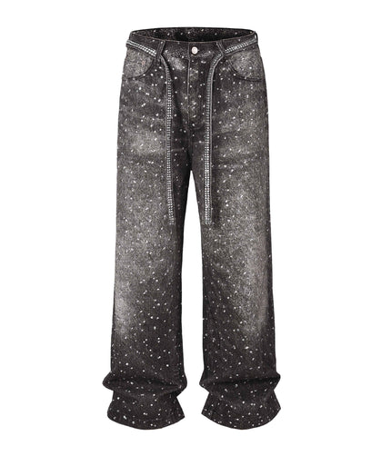 NOIR RHINESTONE DENIM