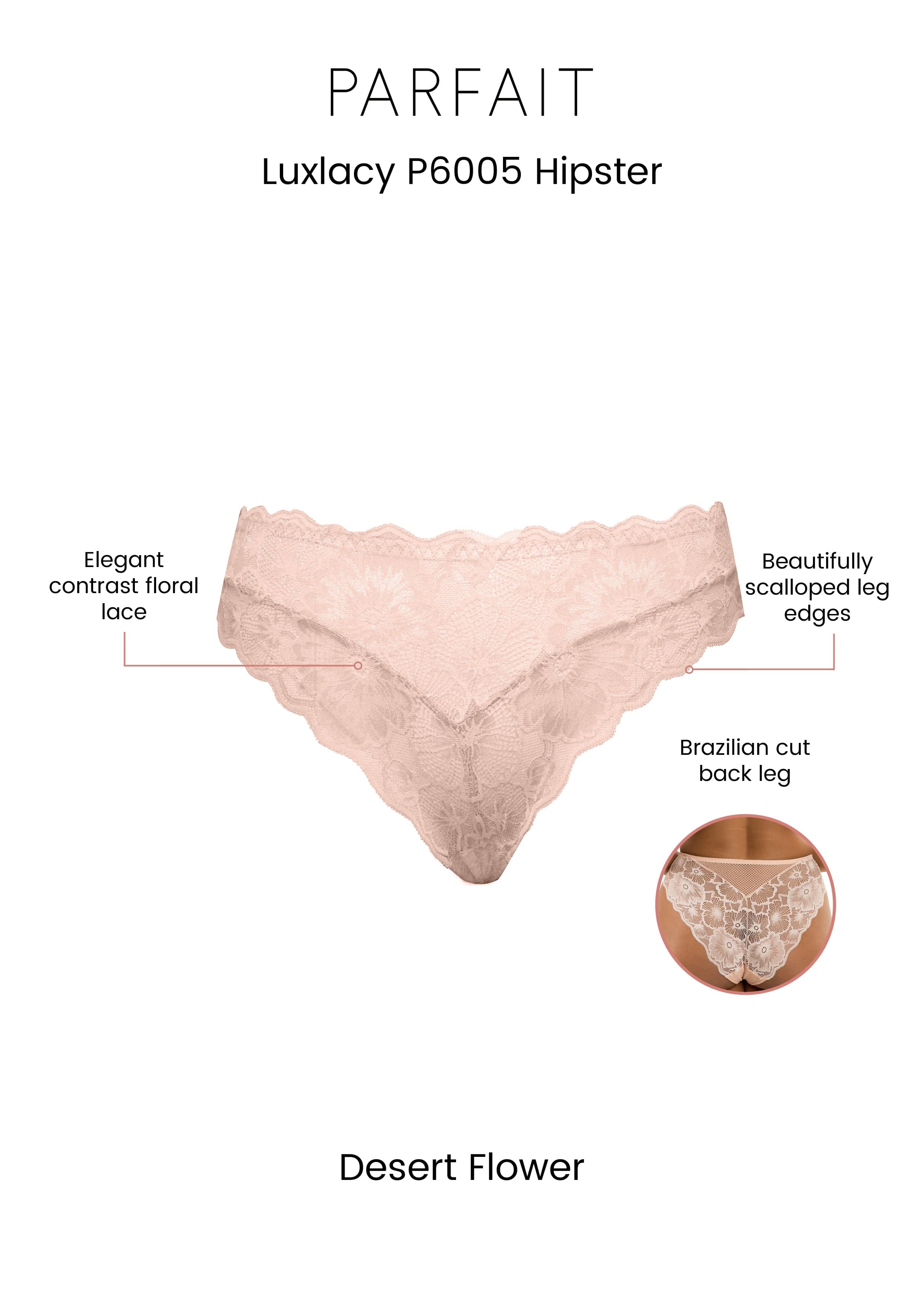 Luxlacy Lace and Mesh Hipster - Desert Flower