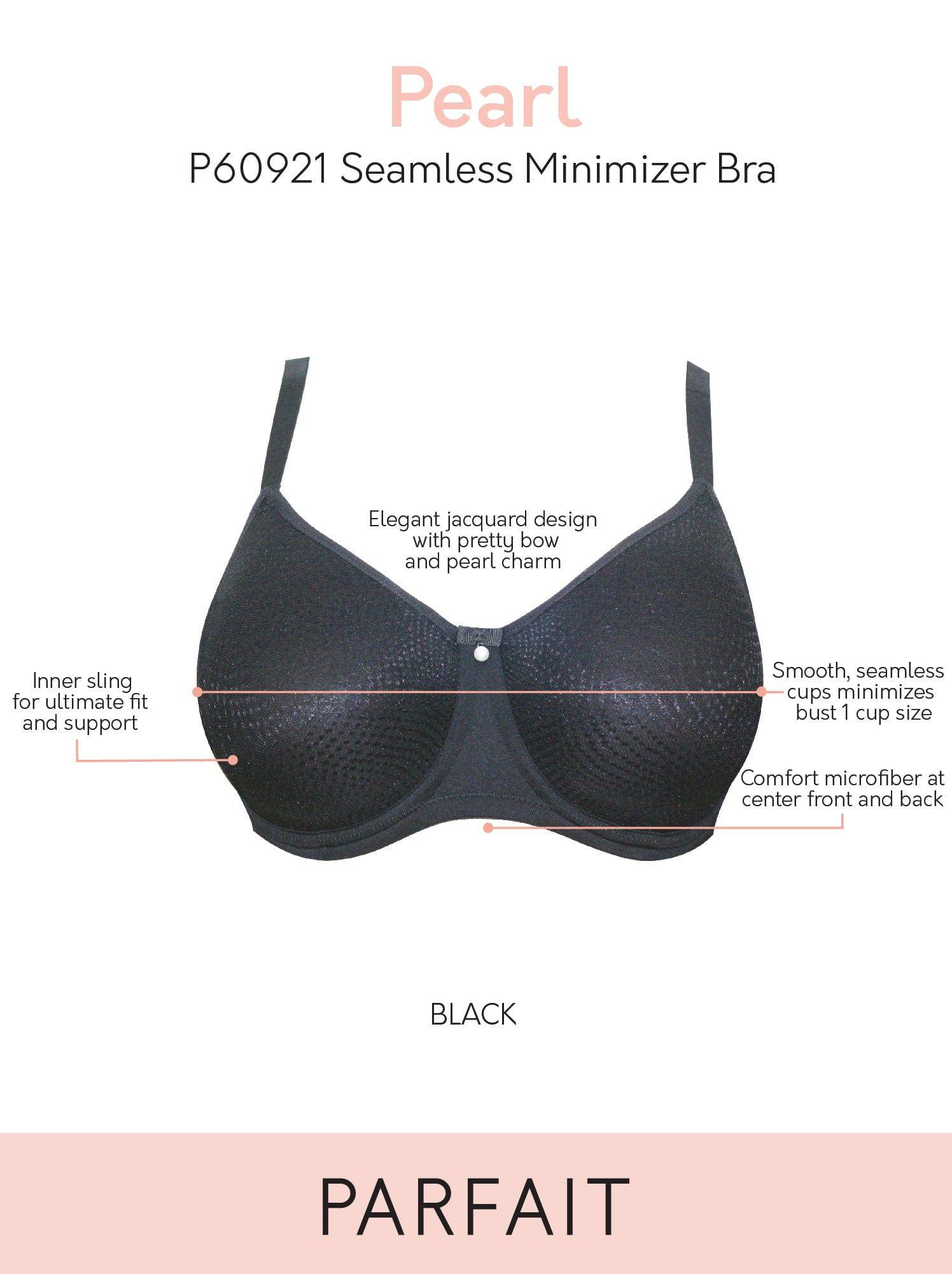 Pearl Minimizer Full Bust Padded Bra - Black