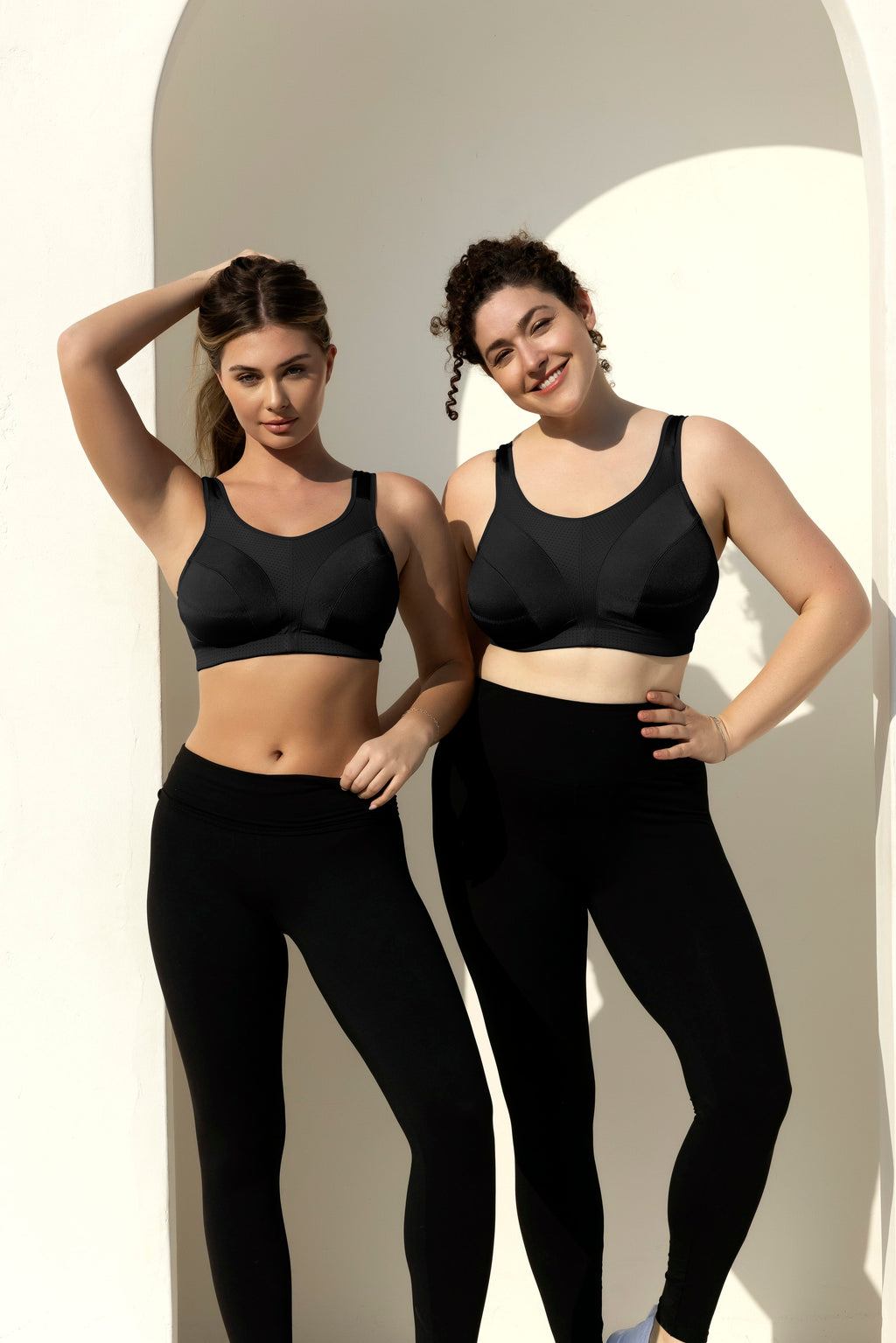Active Full Bust Unlined Sports Bra - Black