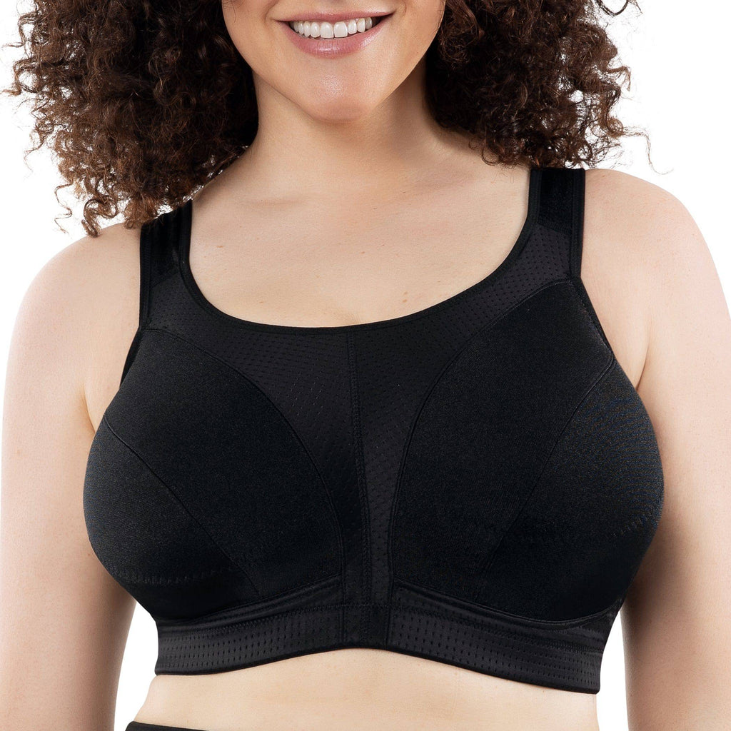 Active Full Bust Unlined Sports Bra - Black
