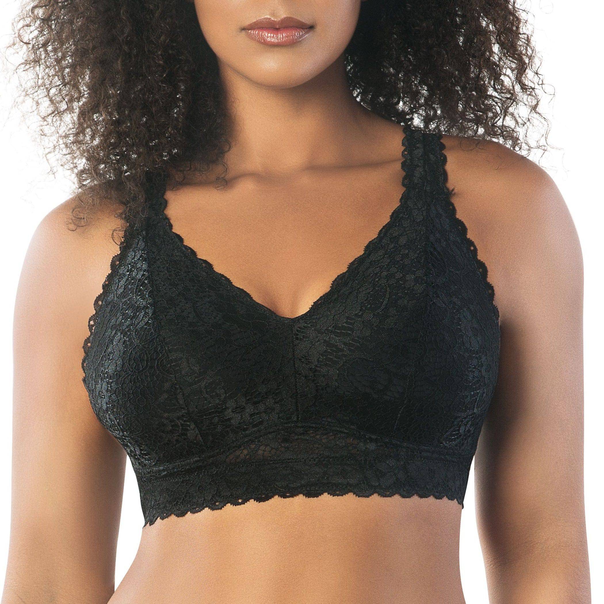 Adriana Wire-Free Full Bust Supportive Bralette - Black