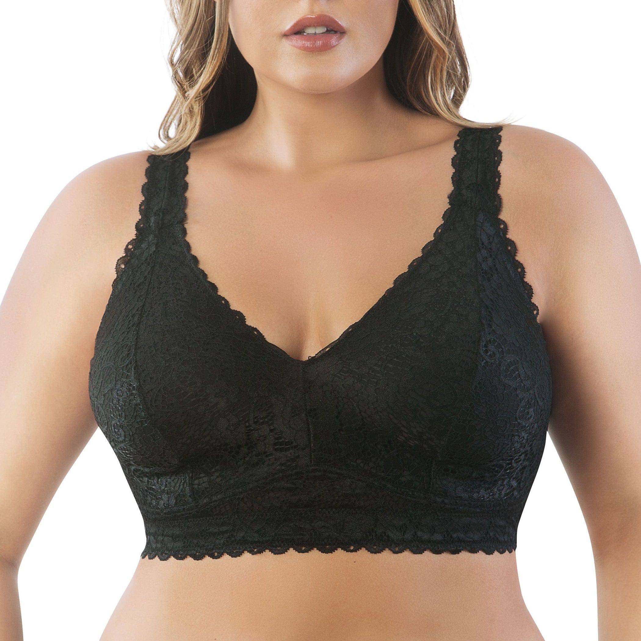 Adriana Wire-Free Full Bust Supportive Bralette - Black
