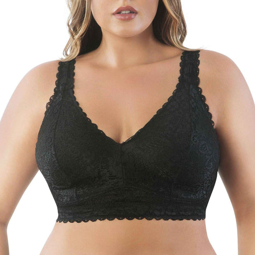 Adriana Wire-Free Full Bust Supportive Bralette - Black