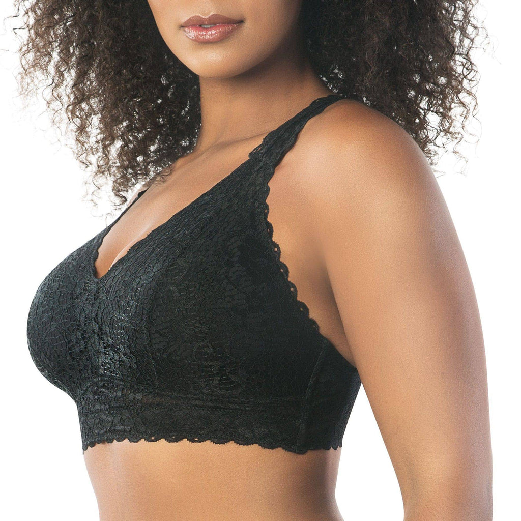 Adriana Wire-Free Full Bust Supportive Bralette - Black