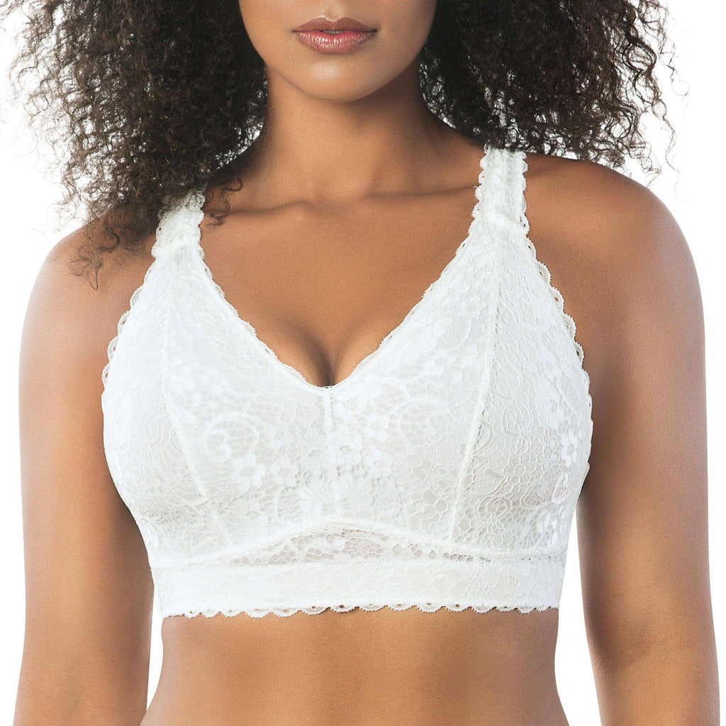 Adriana Wire-Free Full Bust Supportive Bralette - Pearl white