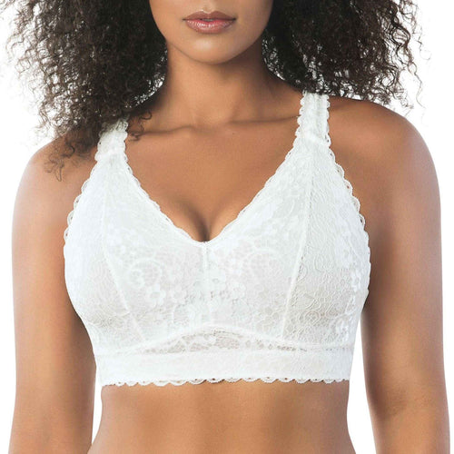 Adriana Wire-Free Full Bust Supportive Bralette - Pearl white