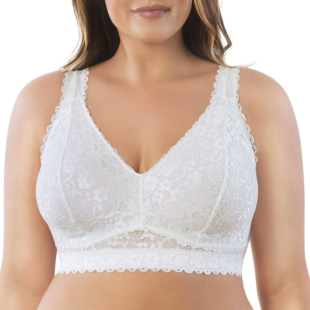 Adriana Wire-Free Full Bust Supportive Bralette - Pearl white