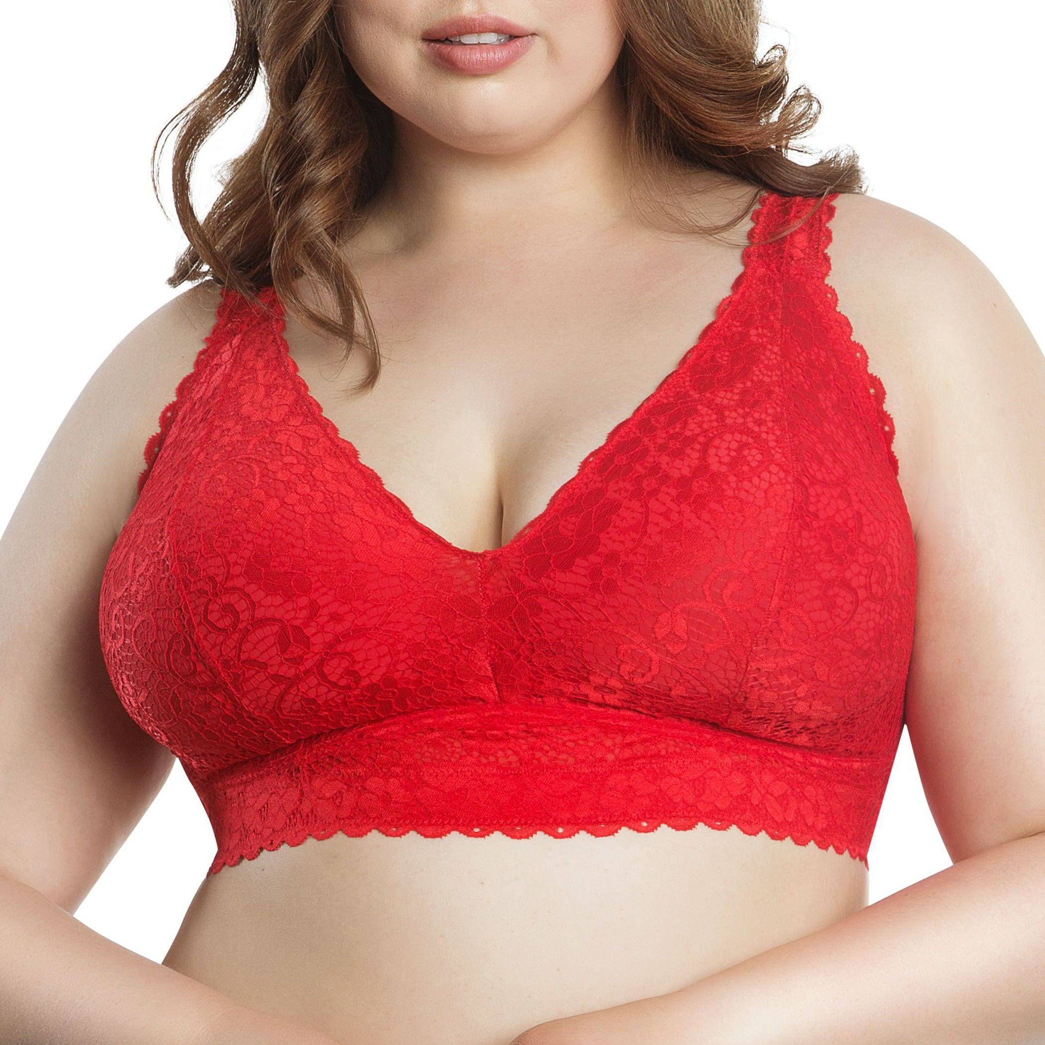 Adriana Wire-Free Full Bust Supportive Bralette - Racing red