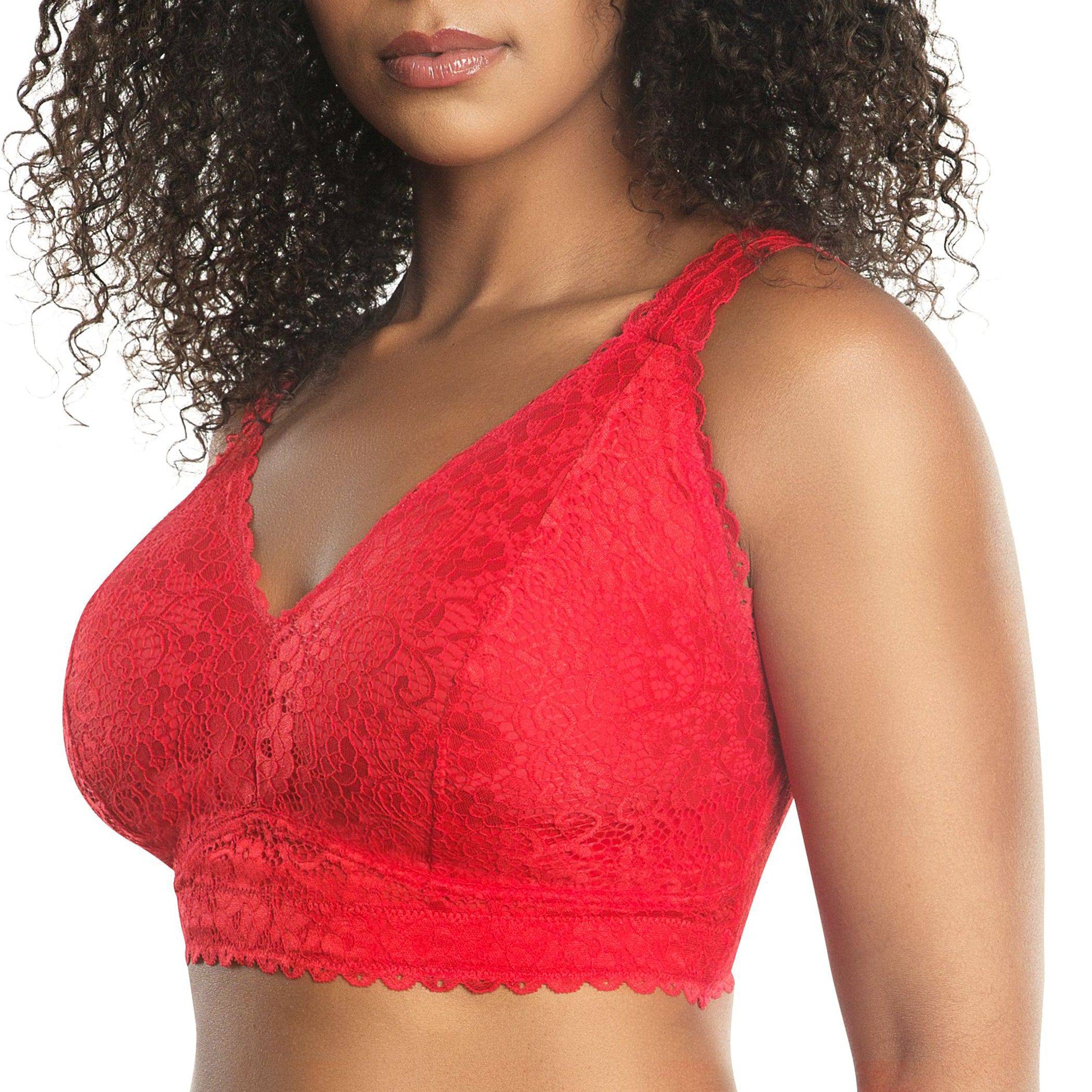 Adriana Wire-Free Full Bust Supportive Bralette - Racing red