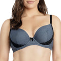 Casey Full Bust Padded Plunge T-Shirt Bra - Dark Blue Denim