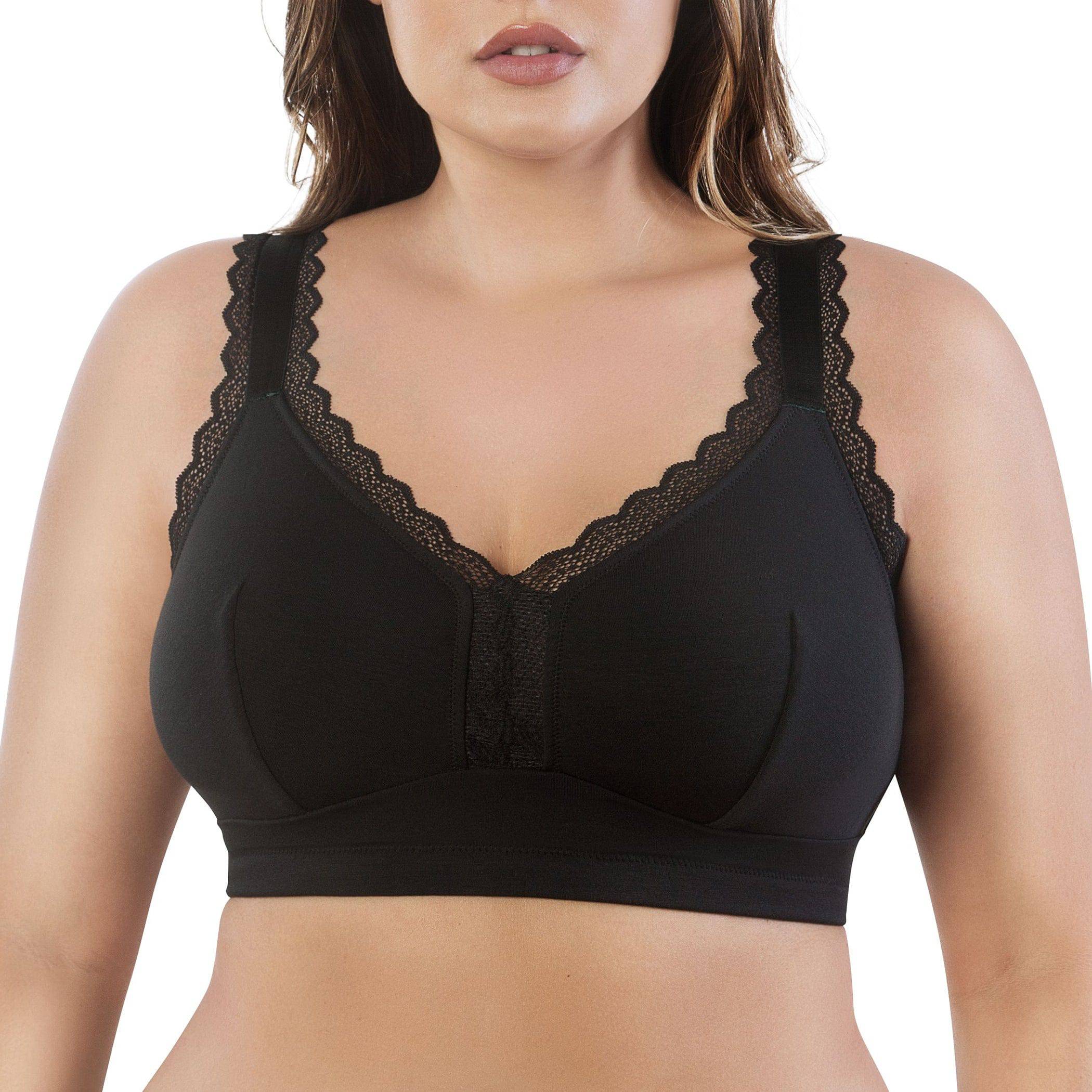 Dalis Wire-Free Full Bust Bralette - Black