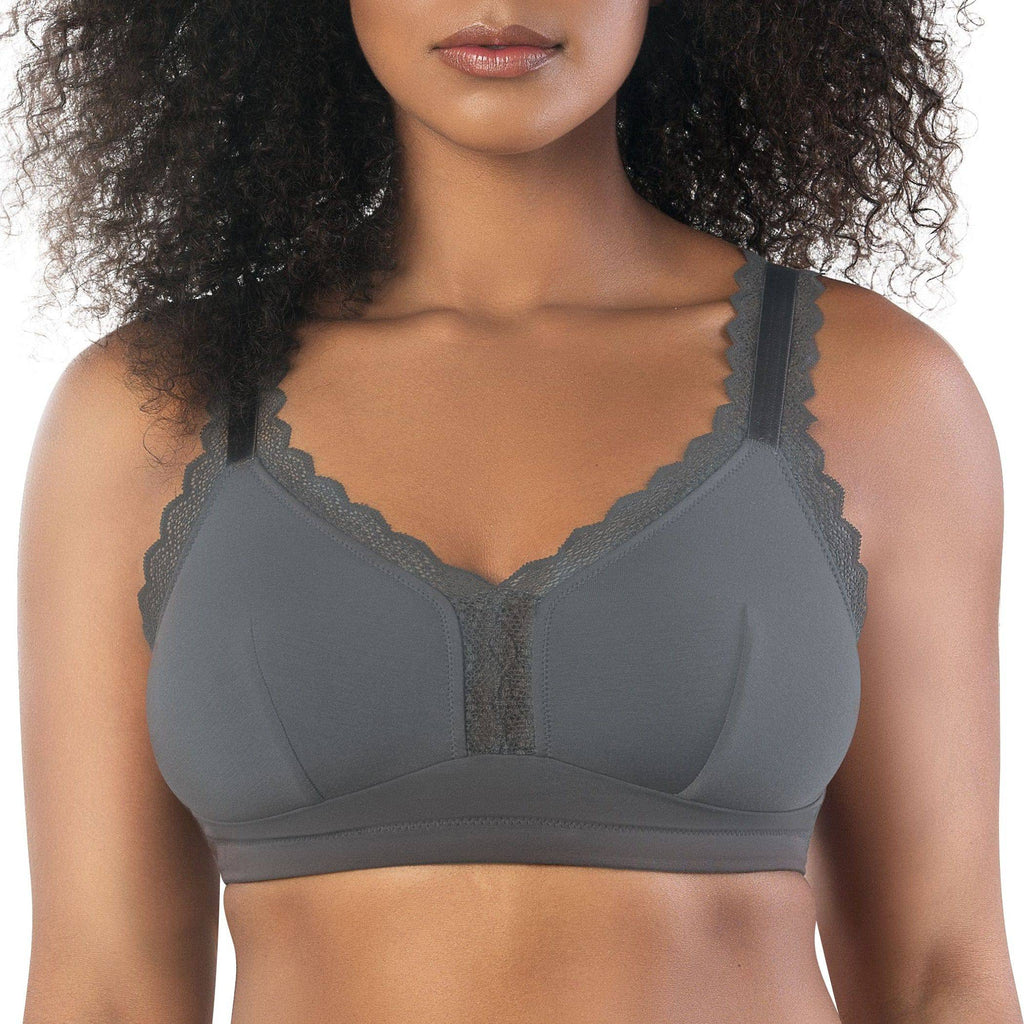 Dalis Wire-Free Full Bust Bralette - Charcoal